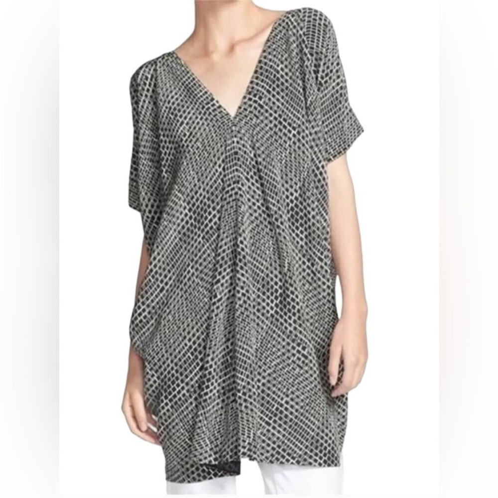 Vince Black and White Geometric Women's Silk Dress